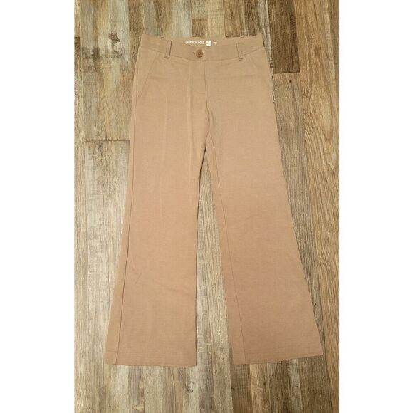 Betabrand Pants Women Small Petite Tan Bootcut Mid Rise Stretch Flare Dress - Picture 3 of 9